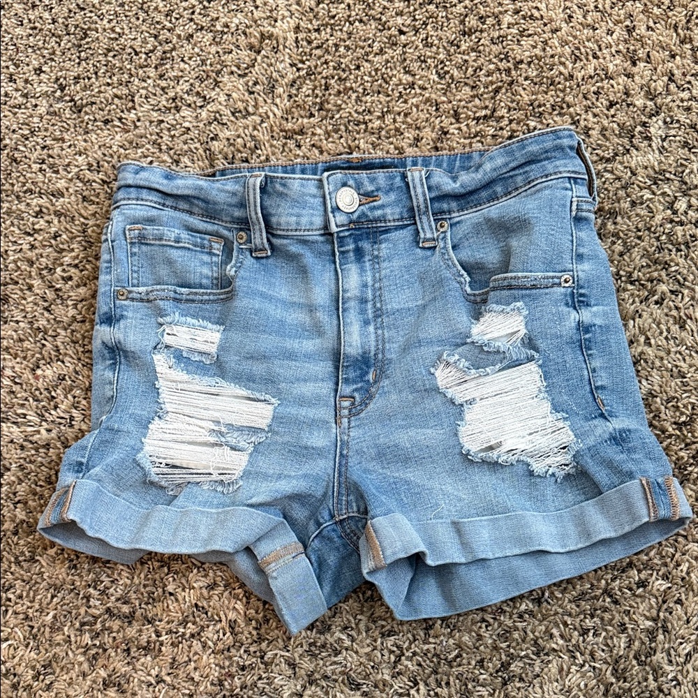 AEROPOSTALE Distressed Blue Denim Women Shorts